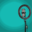 PULUZ 10.2 inch 26cm RGBW Light + 1.65m Tripod Mount Curved Surface USB RGBW Dimmable LED Ring Vlogging Video Light Live Broadcast Kits with Cold Shoe Tripod Ball Head & Phone Clamp & Remote Control(Black)