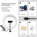 PULUZ 10.2 inch 26cm RGBW Light + 1.65m Tripod Mount + Dual Phone Bracket Curved Surface USB RGBW Dimmable LED Ring Selfie Beauty Vlogging Video Light Live Broadcast Kits with Cold Shoe Tripod Ball Head & Phone Clamp & Remote Control(Black)