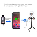 PULUZ 10.2 inch 26cm RGBW Light + 1.65m Tripod Mount + Dual Phone Bracket Curved Surface USB RGBW Dimmable LED Ring Selfie Beauty Vlogging Video Light Live Broadcast Kits with Cold Shoe Tripod Ball Head & Phone Clamp & Remote Control(Black)
