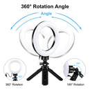 PULUZ 4.7 inch 12cm USB 3 Modes Dimmable LED Ring Vlogging Photography Video Lights + Pocket Tripod Mount Kit with Cold Shoe Tripod Ball Head(Black)