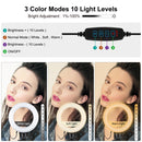PULUZ 4.7 inch 12cm USB 3 Modes Dimmable LED Ring Vlogging Photography Video Lights + Pocket Tripod Mount Kit with Cold Shoe Tripod Ball Head(Black)