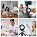 PULUZ 4.7 inch 12cm USB 3 Modes Dimmable LED Ring Vlogging Photography Video Lights + Pocket Tripod Mount Kit with Cold Shoe Tripod Ball Head(Black)