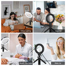 PULUZ 4.7 inch 12cm USB 3 Modes Dimmable LED Ring Vlogging Photography Video Lights + Pocket Tripod Mount Kit with Cold Shoe Tripod Ball Head(Black)