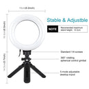 PULUZ 6.2 inch 16cm USB 3 Modes Dimmable LED Ring Vlogging Photography Video Lights + Pocket Tripod Mount Kit with Cold Shoe Tripod Ball Head(Black)