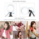 PULUZ 6.2 inch 16cm USB 3 Modes Dimmable LED Ring Vlogging Photography Video Lights + Pocket Tripod Mount Kit with Cold Shoe Tripod Ball Head(Black)