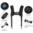 PULUZ 2 in 1 Multi-functional Bundle Waistband Strap + Double Shoulders Strap Kits with Hook for SLR / DSLR Cameras