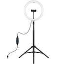 PULUZ 11.8 inch 30cm Light + 1.65m Tripod Mount Curved Surface USB 3 Modes Dimmable Dual Color Temperature LED Ring Vlogging Video Light Live Broadcast Kits with Phone Clamp(Black)