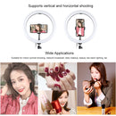 PULUZ 11.8 inch 30cm Light + 1.1m Tripod Mount Curved Surface USB 3 Modes Dimmable Dual Color Temperature LED Ring Vlogging Video Light Live Broadcast Kits with Phone Clamp(Black)