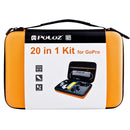 PULUZ 20 in 1 Accessories Combo Kits with Orange EVA Case (Chest Strap + Head Strap + Suction Cup Mount + 3-Way Pivot Arm + J-Hook Buckles + Extendable Monopod + Tripod Adapter + Bobber Hand Grip + St ... /3 /2 /1, DJI Osmo Action and Other Action Cameras
