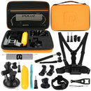 PULUZ 20 in 1 Accessories Combo Kits with Orange EVA Case (Chest Strap + Head Strap + Suction Cup Mount + 3-Way Pivot Arm + J-Hook Buckles + Extendable Monopod + Tripod Adapter + Bobber Hand Grip + St ... /3 /2 /1, DJI Osmo Action and Other Action Cameras