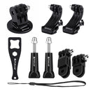 PULUZ 20 in 1 Accessories Combo Kits with Orange EVA Case (Chest Strap + Head Strap + Suction Cup Mount + 3-Way Pivot Arm + J-Hook Buckles + Extendable Monopod + Tripod Adapter + Bobber Hand Grip + St ... /3 /2 /1, DJI Osmo Action and Other Action Cameras