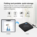 PULUZ 25cm Folding Portable High CRI Ring LED Photo Lighting Studio Tent Box + Shadowless Light Lamp Panel Pad with 12 Colors Backdrops, Size: 25cm x 25cm x 25cm(Black)