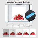 PULUZ 25cm Folding Portable High CRI Ring LED Photo Lighting Studio Tent Box + Shadowless Light Lamp Panel Pad with 12 Colors Backdrops, Size: 25cm x 25cm x 25cm(Black)