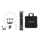 PULUZ 18 inch 46cm Ring Light + 1.8m Tripod 3 Modes Dimmable White Light LED Selfie Beauty Photography Lights Kit with Remote Control & 3 x Phone Clamps(US Plug)