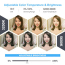 PULUZ 18 inch 46cm Ring Light + 1.8m Tripod 3 Modes Dimmable White Light LED Selfie Beauty Photography Lights Kit with Remote Control & 3 x Phone Clamps(US Plug)
