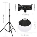 PULUZ 150W 5600K Studio Video Light + 2.8m Light Holder + 65cm Foldable Lantern Softbox Photography Kit(AU Plug)