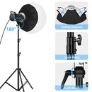 PULUZ 150W 5600K Studio Video Light + 2.8m Light Holder + 65cm Foldable Lantern Softbox Photography Kit(AU Plug)