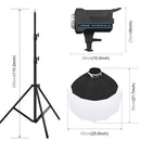 PULUZ 150W 3200K-5600K Studio Video Light + 2.8m Light Holder + 65cm Foldable Lantern Softbox Photography Kit(AU Plug)