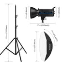 PULUZ 150W 3200K-5600K Photo Studio Strobe Flash Light Kit with Softbox Reflector & Tripod(US Plug)
