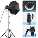 PULUZ 150W 3200K-5600K Photo Studio Strobe Flash Light Kit with Softbox Reflector & Tripod(US Plug)