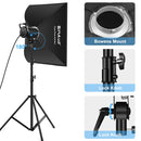 PULUZ 100W Photo Studio Strobe Flash Light Kit with Softbox Reflector & Tripod(EU Plug)
