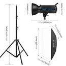 PULUZ 150W 3200K-5600K Photo Studio Strobe Flash Light Kit with Softbox Reflector & Tripod(EU Plug)