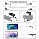 PULUZ 4 in 1 Bluetooth Handheld Vlogging Live Broadcast LED Selfie Light Smartphone Video Rig Kits with Microphone + Tripod Mount + Cold Shoe Tripod Head for iPhone, Galaxy, Huawei, Xiaomi, HTC, LG, Google, and Other Smartphones(Blue)