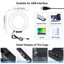 PULUZ 4 in 1 Bluetooth Handheld Vlogging Live Broadcast Smartphone Video Rig + 4.7 inch 12cm Ring LED Selfie Light Kits with Microphone + Tripod Mount + Cold Shoe Tripod Head for iPhone, Galaxy, Huawei, Xiaomi, HTC, LG, Google, and Other Smartphones(Blue)