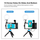 PULUZ 4 in 1 Bluetooth Handheld Vlogging Live Broadcast Smartphone Video Rig + 4.7 inch 12cm Ring LED Selfie Light Kits with Microphone + Tripod Mount + Cold Shoe Tripod Head for iPhone, Galaxy, Huawei, Xiaomi, HTC, LG, Google, and Other Smartphones(Blue)