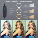 PULUZ 4 in 1 Bluetooth Handheld Vlogging Live Broadcast Smartphone Video Rig + 4.7 inch 12cm Ring LED Selfie Light Kits with Microphone + Tripod Mount + Cold Shoe Tripod Head for iPhone, Galaxy, Huawei, Xiaomi, HTC, LG, Google, and Other Smartphones(Blue)