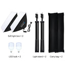 PULUZ Softbox Lighting Kit 2 PCS 50x70cm Professional Photo Studio Photography Light Equipment with 2 x E27 Socket Bulb Photography Lighting Kit(EU Plug)