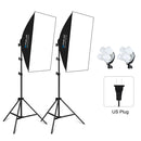 PULUZ Softbox Lighting Kit 2 PCS 50x70cm Professional Photo Studio Photography Light Equipment with 8 x E27 20W E27 Socket Bulb Photography Lighting Kit for Filming Portrait Shooting / Fashion Advertising Photography(US Plug)