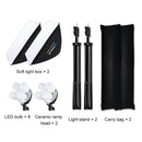 PULUZ Softbox Lighting Kit 2 PCS 50x70cm Professional Photo Studio Photography Light Equipment with 8 x E27 20W E27 Socket Bulb Photography Lighting Kit for Filming Portrait Shooting / Fashion Advertising Photography(US Plug)