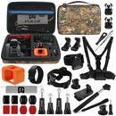 PULUZ 29 in 1 Accessories Combo Kits with Camouflage EVA Case (Chest Strap + Head Strap + Wrist Strap + Floating Cover + Surface Mounts + Backpack Rec-mount + J-Hook Buckles + Extendable Monopod + Tri ... ench) for GoPro HERO5 Session /4 Session / Session