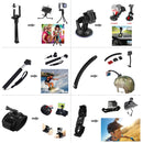 PULUZ 50 in 1 Accessories Total Ultimate Combo Kits with EVA Case (Chest Strap + Suction Cup Mount + 3-Way Pivot Arms + J-Hook Buckle + Wrist Strap + Helmet Strap + Extendable Monopod + Surface Mounts ... /3 /2 /1, DJI Osmo Action and Other Action Cameras