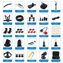 PULUZ 50 in 1 Accessories Total Ultimate Combo Kits with EVA Case (Chest Strap + Suction Cup Mount + 3-Way Pivot Arms + J-Hook Buckle + Wrist Strap + Helmet Strap + Extendable Monopod + Surface Mounts ... /3 /2 /1, DJI Osmo Action and Other Action Cameras