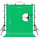 PULUZ 2x2m Photo Studio Background Support Stand Backdrop Crossbar Bracket Kit with Red / Blue / Green Backdrops