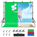 PULUZ 2.9x2m Photo Studio Background Support Stand Backdrop Crossbar Bracket Kit with Red / Blue / Green Polyester Backdrops