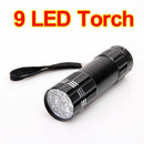 9 LED Pocket Aluminium Torch Flashlight Camping Light Lamp AAA