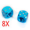 4 pair of Blue Metal dice Bike Car Tyre Valve Covers