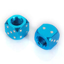 4 pair of Blue Metal dice Bike Car Tyre Valve Covers