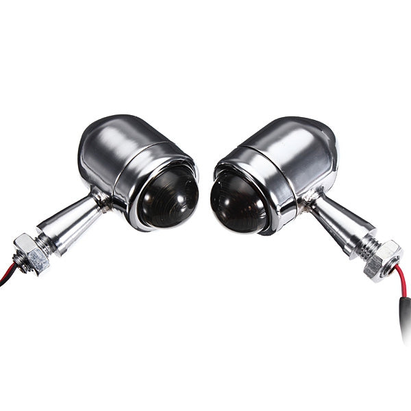 4pcs Smoked Lens Mini Bullet Bulb Turn Signal Front Rear Light For Harley