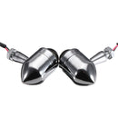 4pcs Smoked Lens Mini Bullet Bulb Turn Signal Front Rear Light For Harley