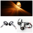4pcs Smoked Lens Mini Bullet Bulb Turn Signal Front Rear Light For Harley