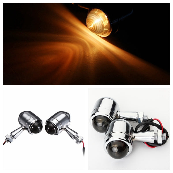 4pcs Smoked Lens Mini Bullet Bulb Turn Signal Front Rear Light For Harley