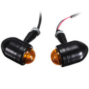 4pcs Black Amber Lens Mini Bullet Bulb Turn Signal Black Front Rear Light For Harley