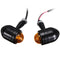 4pcs Black Amber Lens Mini Bullet Bulb Turn Signal Black Front Rear Light For Harley