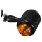 4pcs Black Amber Lens Mini Bullet Bulb Turn Signal Black Front Rear Light For Harley