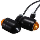 4pcs Black Amber Lens Mini Bullet Bulb Turn Signal Black Front Rear Light For Harley