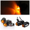 4pcs Black Amber Lens Mini Bullet Bulb Turn Signal Black Front Rear Light For Harley